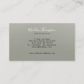 Carte De Visite Script moderne élégant À feuillage persistant brou (Dos)