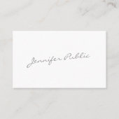 Carte De Visite Script Moderne Élégant Calligraphié Plain tendance (Devant)