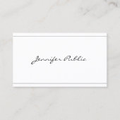 Carte De Visite Script Moderne élégant Design élégant Belle Plaine (Devant)
