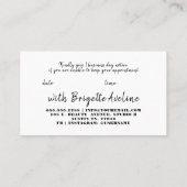 Carte De Visite Script moderne élégant et audacieux | Votre procha (Dos)