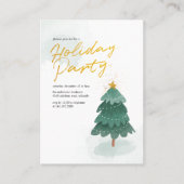 Carte De Visite Script moderne Gold Christmas Tree (Devant)