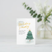 Carte De Visite Script moderne Gold Christmas Tree (Debout devant)