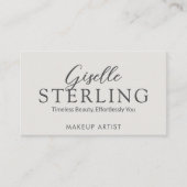 Carte De Visite Script moderne gris ardoise Code QR élégant (Devant)