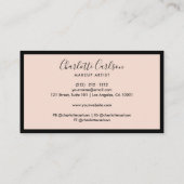 Carte De Visite Script moderne luxueux noir rose (Dos)