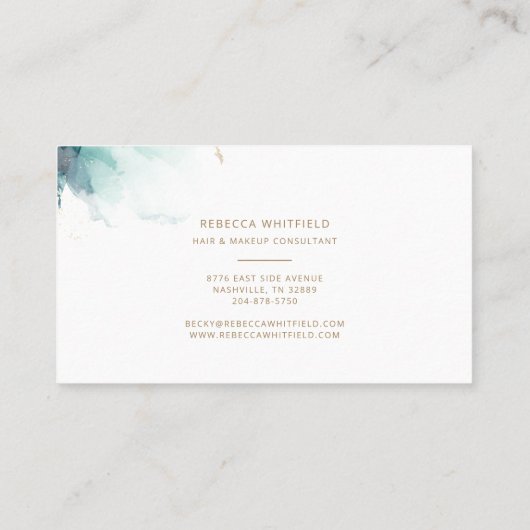 Carte De Visite Script moderne Marbre Agate Motif Abstrait (Dos)