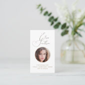 Carte De Visite Script Moderne Médias Sociaux QR Code Ajouter votr (Debout devant)