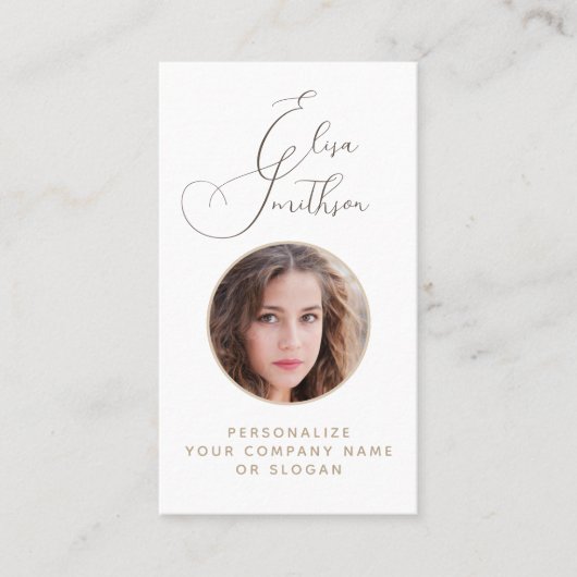 Carte De Visite Script Moderne Médias Sociaux QR Code Ajouter votr (Devant)