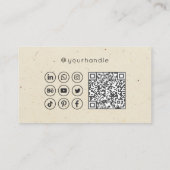 Carte De Visite Script Moderne Médias Sociaux QR Code Ajouter votr (Dos)