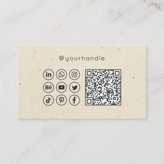 Carte De Visite Script Moderne Médias Sociaux QR Code Ajouter votr (Dos)