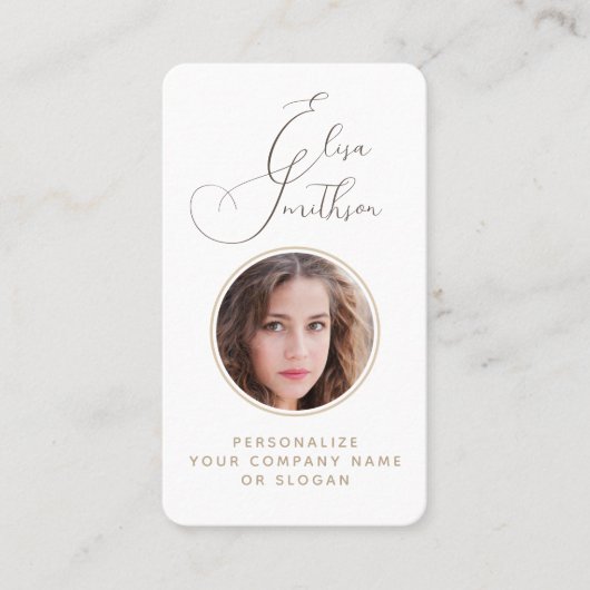 Carte De Visite Script Moderne Médias Sociaux QR Code Ajouter votr (Devant)