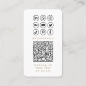 Carte De Visite Script Moderne Médias Sociaux QR Code Ajouter votr (Dos)