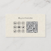 Carte De Visite Script Moderne Médias Sociaux QR Code Ajouter votr (Dos)