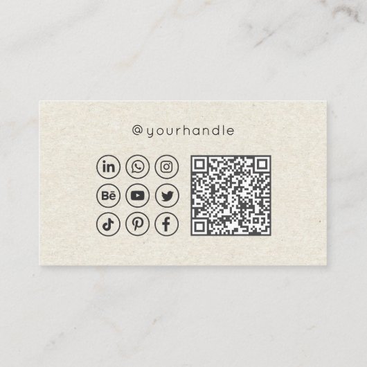 Carte De Visite Script Moderne Médias Sociaux QR Code Ajouter votr (Dos)