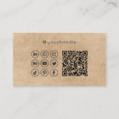 Carte De Visite Script Moderne Médias Sociaux QR Code Ajouter votr (Dos)