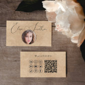 Carte De Visite Script Moderne Médias Sociaux QR Code Ajouter votr
