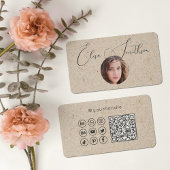 Carte De Visite Script Moderne Médias Sociaux QR Code Ajouter votr