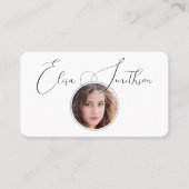 Carte De Visite Script Moderne Médias Sociaux QR Code Ajouter votr (Devant)