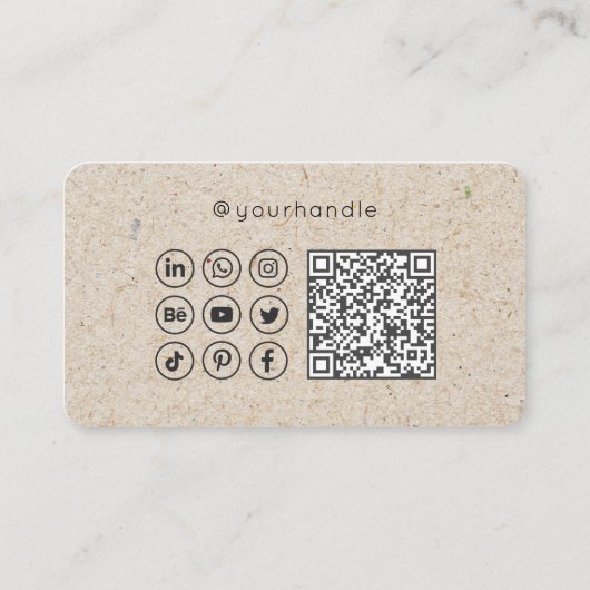 Carte De Visite Script Moderne Médias Sociaux QR Code Ajouter votr (Dos)