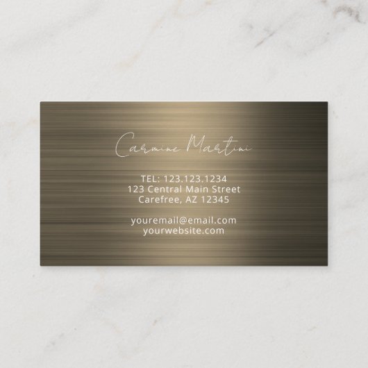 Carte De Visite Script moderne Monogramme Sepia (Dos)