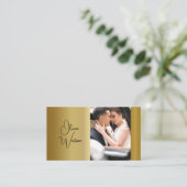 Carte De Visite Script Moderne Or Photographe Professionnel (Debout devant)