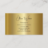 Carte De Visite Script Moderne Or Photographe Professionnel (Dos)