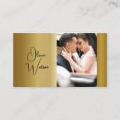 Carte De Visite Script Moderne Or Photographe Professionnel (Devant)