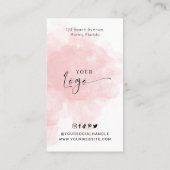 Carte De Visite Script moderne Pink Aquarelle Lip Remplissage aprè (Dos)