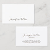 Carte De Visite Script moderne Professionnel fin propre Plain uniq (Devant / Derrière)