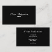 Carte De Visite Script moderne professionnel noir et blanc (Devant / Derrière)