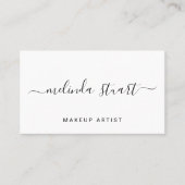 Carte De Visite Script moderne professionnel noir et blanc (Devant)