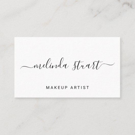 Carte De Visite Script moderne professionnel noir et blanc (Devant)