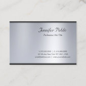Carte De Visite Script moderne professionnel Silver Elégant luxe (Devant)