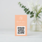 Carte De Visite Script moderne QR code de la recherche ordre merci (Debout devant)
