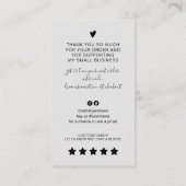 Carte De Visite Script moderne QR code gris ordre merci (Dos)