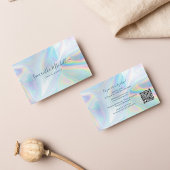 Carte De Visite Script moderne QR Code Holographe Holographique