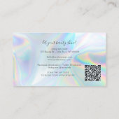 Carte De Visite Script moderne QR Code Holographique Salon de beau (Dos)