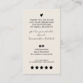 Carte De Visite Script moderne QR code noir ivoire ordre merci (Dos)