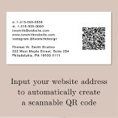 Carte De Visite Script moderne QR Code Professionnel