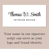 Carte De Visite Script moderne QR Code Professionnel