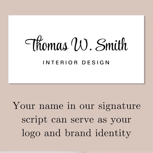 Carte De Visite Script moderne QR Code Professionnel