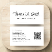 Carte De Visite Script moderne QR Code Professionnel