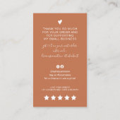 Carte De Visite Script moderne QR code terracotta ordre merci (Dos)