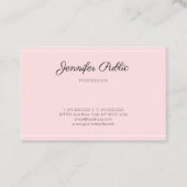 Carte De Visite Script moderne rose tendance Simple élégant sobre (Devant)