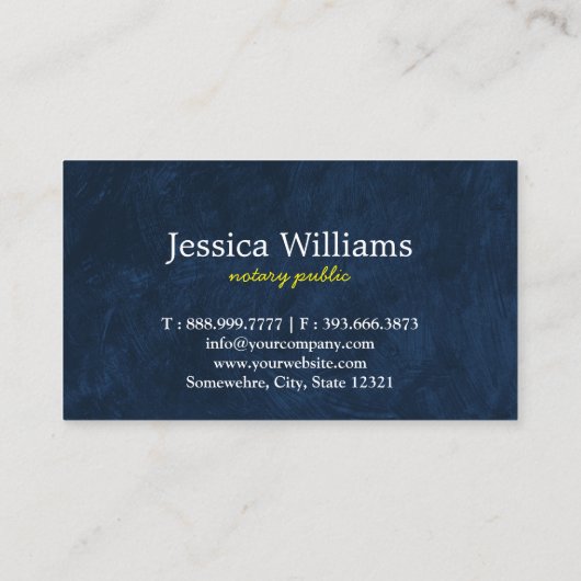 Carte De Visite Script moderne simple Notaire Public Mobile Élégan (Dos)