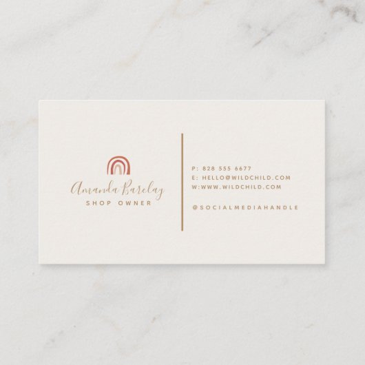 Carte De Visite Script moderne simple Rainbow tendance (Dos)