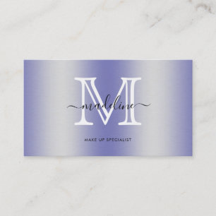 Carte De Visite Script moderne très Peri brossé monogramme méta