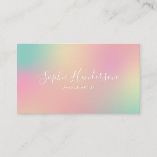 Carte De Visite Script moderne Unicorne Gradient Mix 2 (Devant)