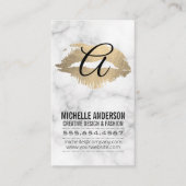 Carte De Visite Script Monogram Gold Kiss Stain Marque (Devant)