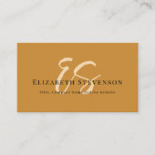 Carte De Visite Script Monogramme QR Code Photo Tan Brown Girl (Devant)