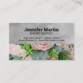 Carte De Visite Script Monogramme Roses roses Fleurs (Dos)